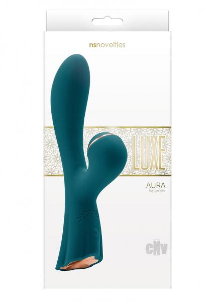 Luxe Aura Rechargeable Suction Dual Stimulator - Green