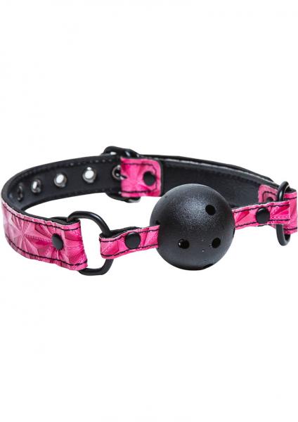 Sinful Adjustable Vinyl Ball Gag - Pink