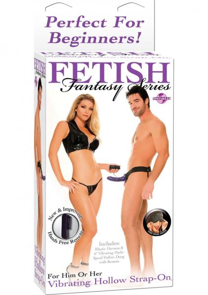 Fetish Fantasy For Him Or Her Vibrating Hollow Strap-on Purple