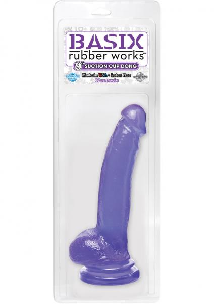 Basix Rubber Works 9 Inches Suction Cup Dong Purple
