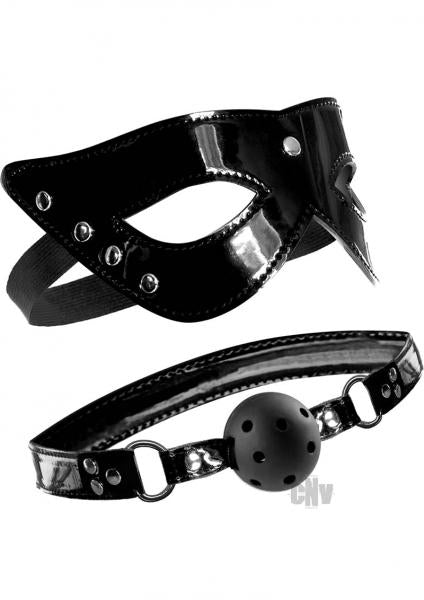 Masquerade Mask & Ball Gag Black