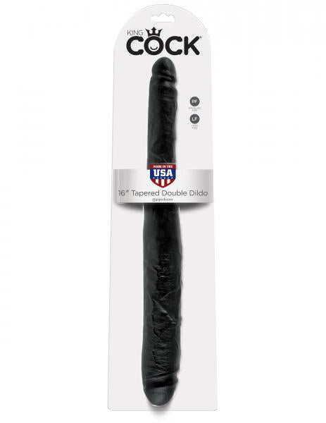 King Cock 16'' Tapered Double Dildo - Black