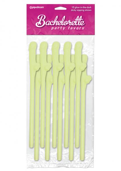 Bachelorette Party Favors Dicky Sipping Straws Glow In The Dark 10pc.
