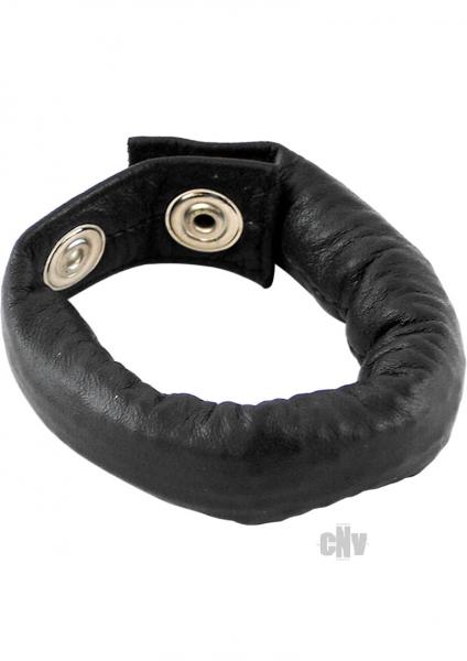 Rouge Weighted Cock Strap Black Leather