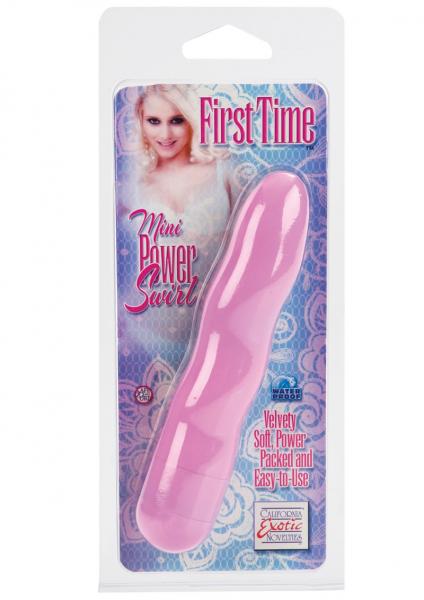 First Time Mini Power Swirl Vibrator Waterproof 4.5 Inch - Pink