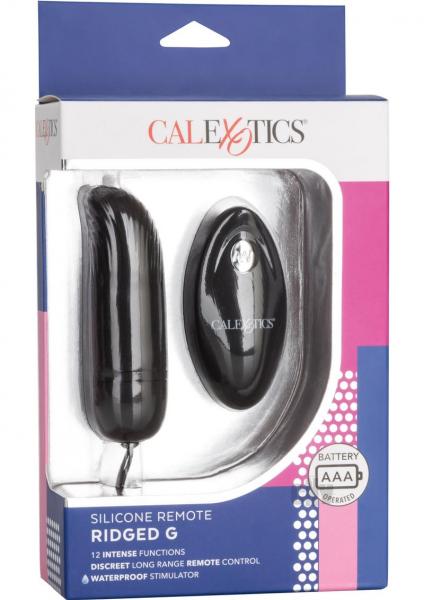 Silicone Remote Ridged G Vibrator Black