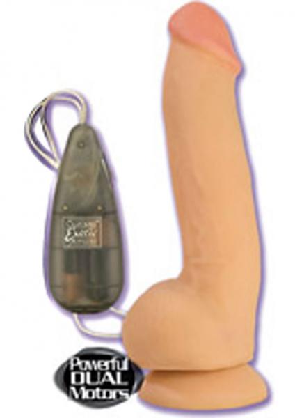 Max Vibrating C*ck & Balls 6.75in W/suction Cup