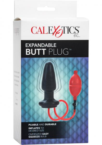 Expandable Butt Plug Latex Red Black