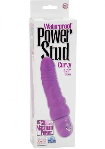 Waterproof Power Stud Curvy Dong - Purple