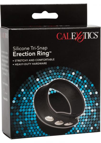 Silicone Tri Snap Erection Ring Black