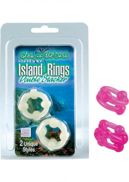 Island Double Stacker Rings -Pink