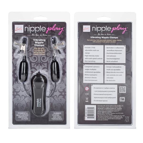 Nipple Play Vibrating Nipple Clamps Black