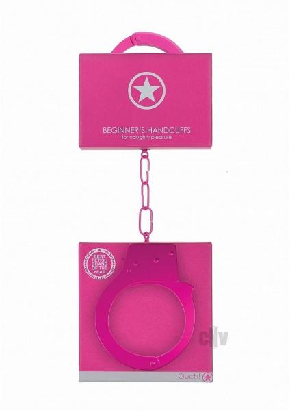 Ouch Beginners Handcuffs Metal Pink
