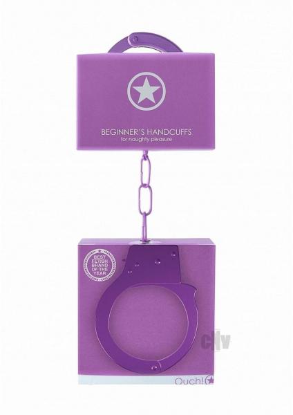 Ouch Beginners Handcuffs Metal Purple