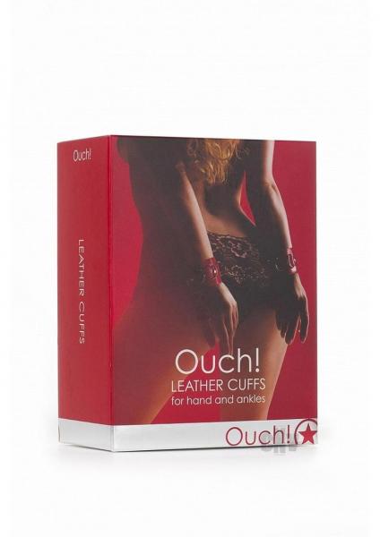 Ouch Leather Cuffs Red