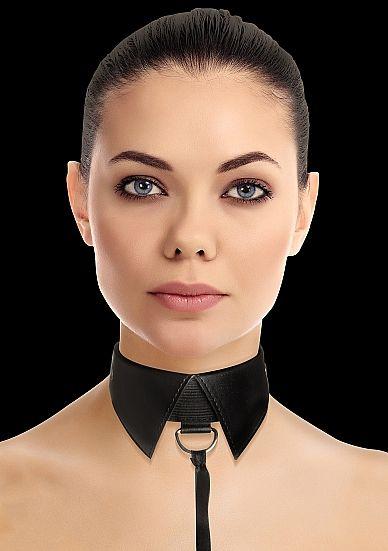 Ouch Classic Collar With Leash Black