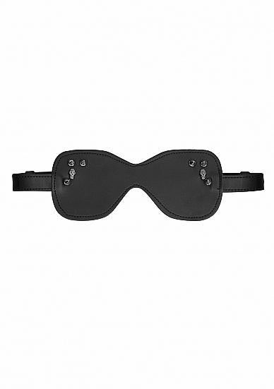 Ouch! Skulls & Bones Large Eye Mask With Skulls and Spikes Black