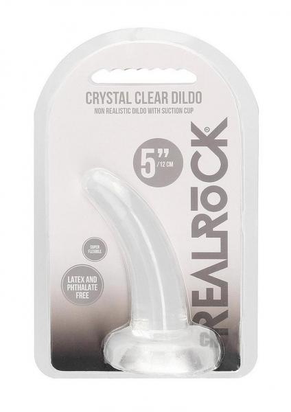 Realrock Crystal Clear Non-realistic Dildo With Suction Cup 4.5 In. Translucent