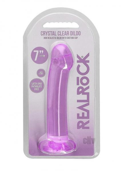 Shots Realrock Crystal Clear 7'' Dildo  - Purple