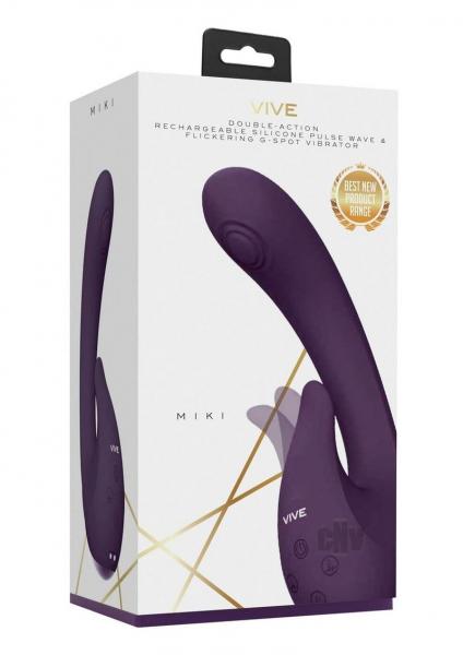 Vive - Miki Rechargeable Pulse-wave & Flickering Silicone Vibrator - Purple