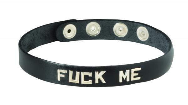 Wordband Collar Fuck Me - Black