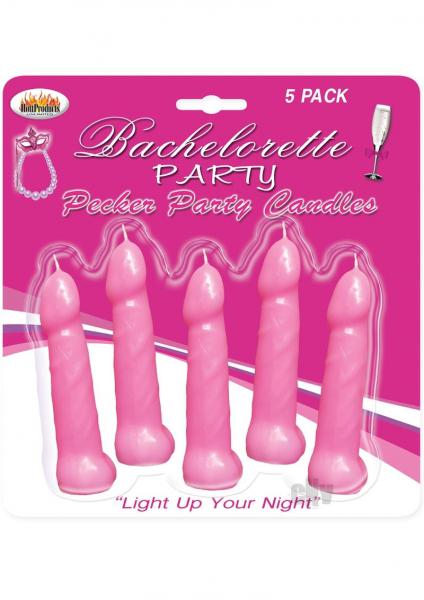 Bachelorette Party Pecker Party  Candles Pink 5 Pack
