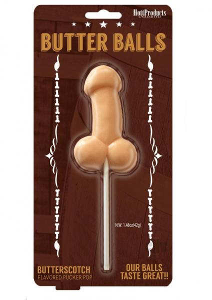Butter Balls Butterscotch Flavored Pecker Pop