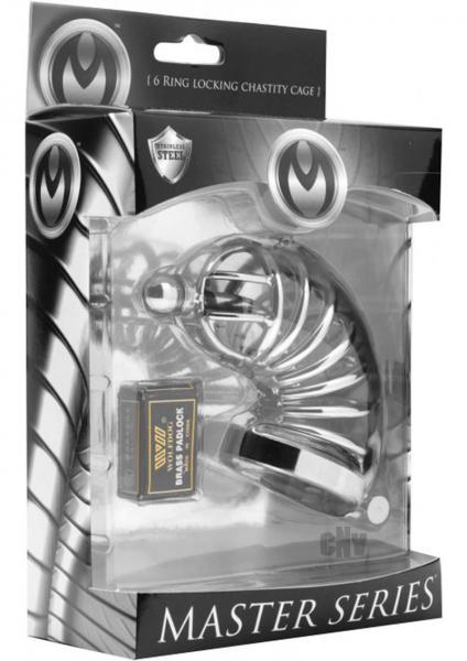 Asylum 6 Ring Locking Chastity Cage