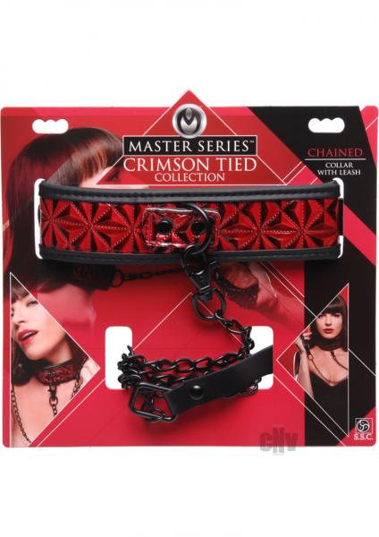 Crimson Tied Collar With Leash Red Black
