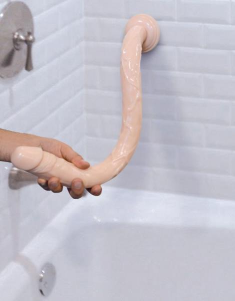 Raging Cockstars Long Dong Leo 18 Inch Dildo Beige