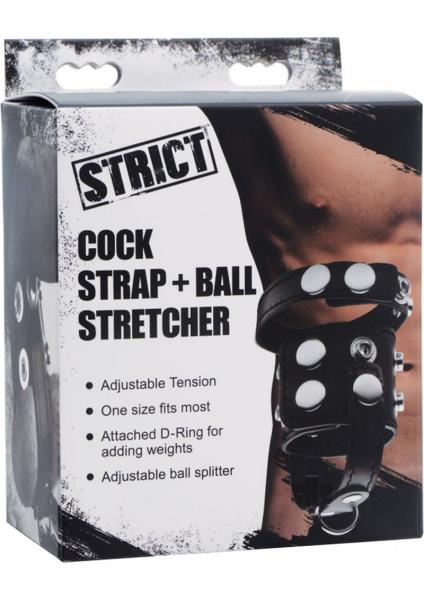 Strict Cock Strap And Ball Stretcher Black O/S