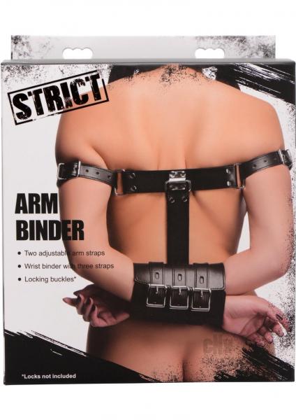 Arm Binder Biceps & Forearm Restraints Black Leather