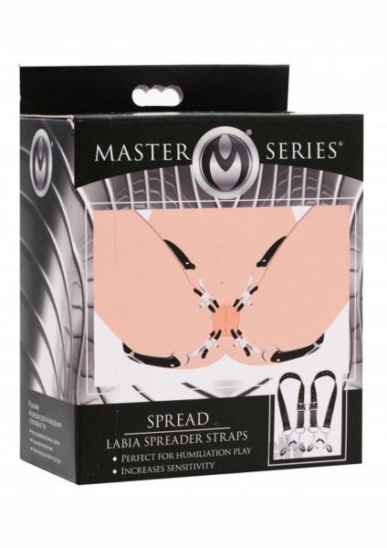 Spread Labia Spreader Straps with Clamps Black