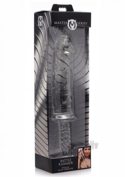 Battle Rammer Phallic Glass Thruster Dildo Clear