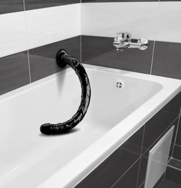 Hosed 19 Inches Realistic Anal Dildo Black