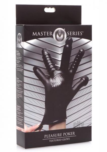 Pleasure Poker Textured Glove Black