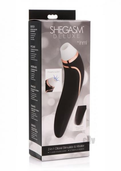 Shegasm Deluxe Clitoral Stimulator And Vibe Black