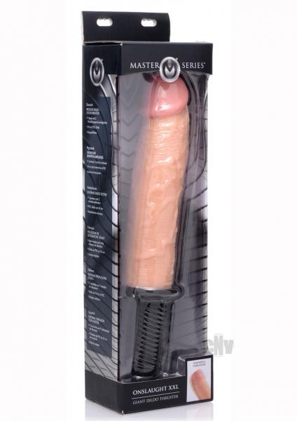 Onslaught XXL Vibrating Giant Dildo Thruster Beige