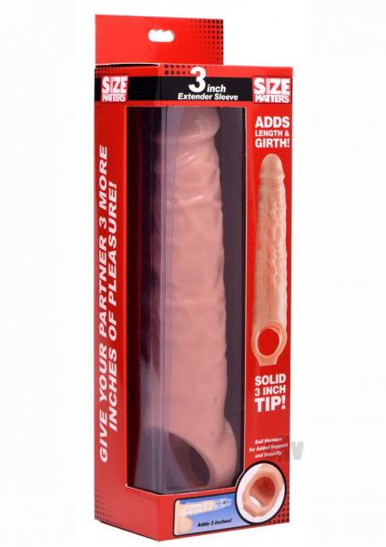 3 Inches Extender Sleeve Beige Penis Extension