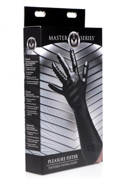 Pleasure Fister Extra Long Textured Fisting Glove Black