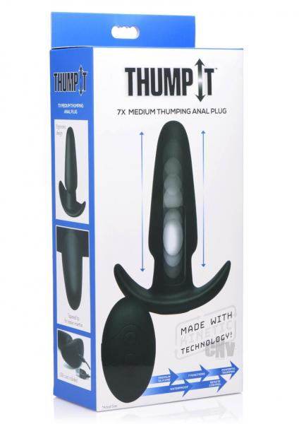 Kinetic Thumping 7X Medium Anal Plug Black Thump It!