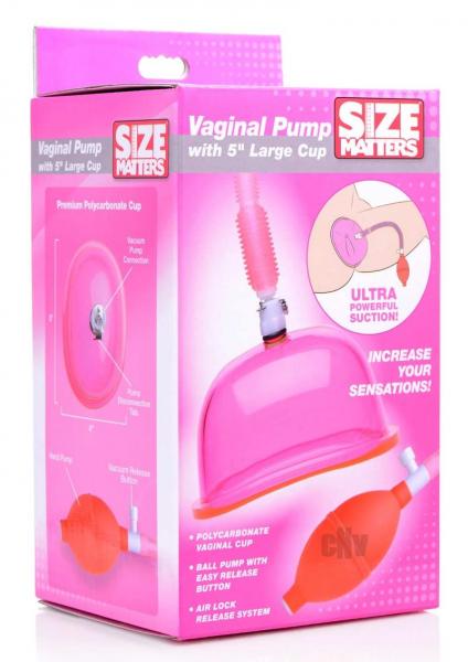 Size Matters Vaginal Pump Large 5 Inches Cup Pink