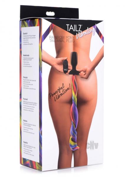 Rainbow Vibrating Pony Tail Anal Plug