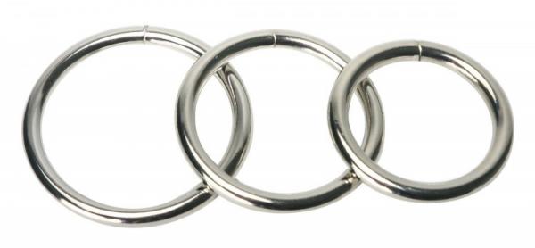 Trine Steel Cock Ring Collection 3 Piece