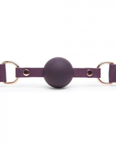 Fifty Shades Cherished Leather Ball Gag Purple
