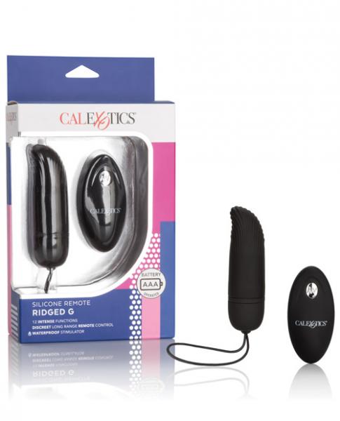 Silicone Remote Ridged G Vibrator Black
