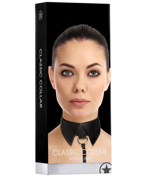 Ouch Classic Collar With Leash Black