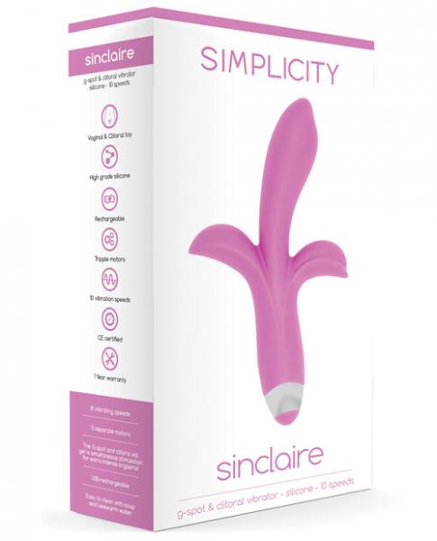 Shots Simplicity Sinclaire Rechargeable G Spot & Clitoral Vibrator 10 Speed Pink
