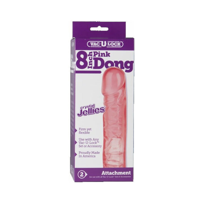 Vac-U-Lock 8'' Crystal Jellies Dong - Pink