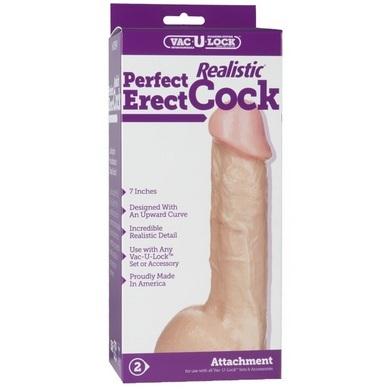 Vac-U-Lock 7'' Realistic Perfect Erect Cock - Beige